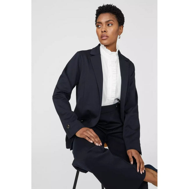 Navy - Lifestyle - Principles Womens-Ladies Ponte Button Detail Blazer