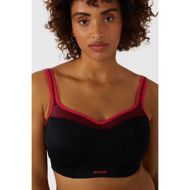 Black - Side - Gorgeous Womens-Ladies High Impact Sports Bra