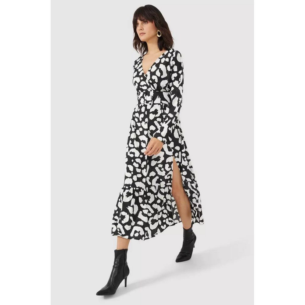 Black - Lifestyle - Principles Womens-Ladies Animal Print Belt Dress
