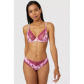 Berry - Side - Gorgeous Womens-Ladies Camellia Lace Thong