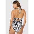 Black-White - Back - Gorgeous Womens-Ladies Zebra Print Non-Padded Tankini Top