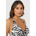 Black-White - Side - Gorgeous Womens-Ladies Zebra Print Non-Padded Tankini Top