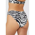 White-Black - Back - Gorgeous Womens-Ladies Zebra Print Ring Detail Bikini Bottoms