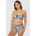 White-Black - Side - Gorgeous Womens-Ladies Zebra Print Strapless Bikini Top