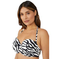 White-Black - Front - Gorgeous Womens-Ladies Zebra Print Strapless Bikini Top