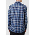 Blue - Back - Maine Mens Classic Double Checked Long-Sleeved Shirt