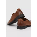 Brown - Back - Debenhams Mens Tramline Leather Airsoft Shoes