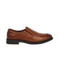 Tan - Front - Debenhams Mens Leather Airsoft Shoes