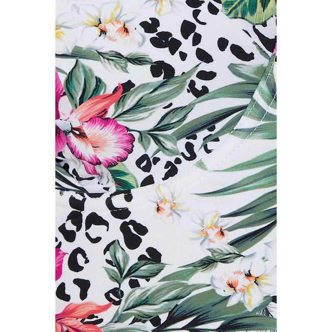 Multicoloured - Side - Gorgeous Womens-Ladies Jungle Skirted One Piece Swimsuit