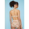 Brown-White - Back - Debenhams Womens-Ladies Animal Print Twisted Bikini Top