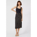 Black - Lifestyle - Principles Womens-Ladies Spotted Ruched Front Midi Skirt
