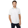 White - Front - Maine Mens Pique Tipped Polo Shirt