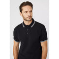 Black - Side - Maine Mens Pique Tipped Polo Shirt