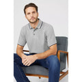 Grey - Lifestyle - Maine Mens Pique Tipped Polo Shirt