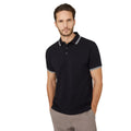 Black - Front - Maine Mens Pique Tipped Polo Shirt