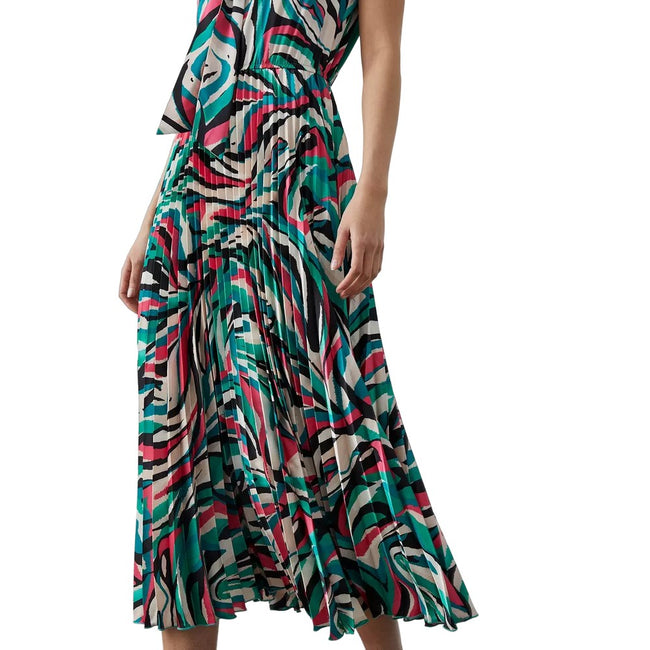 Multicoloured - Side - Principles Womens-Ladies Abstract Pleated Sleeveless Midi Dress
