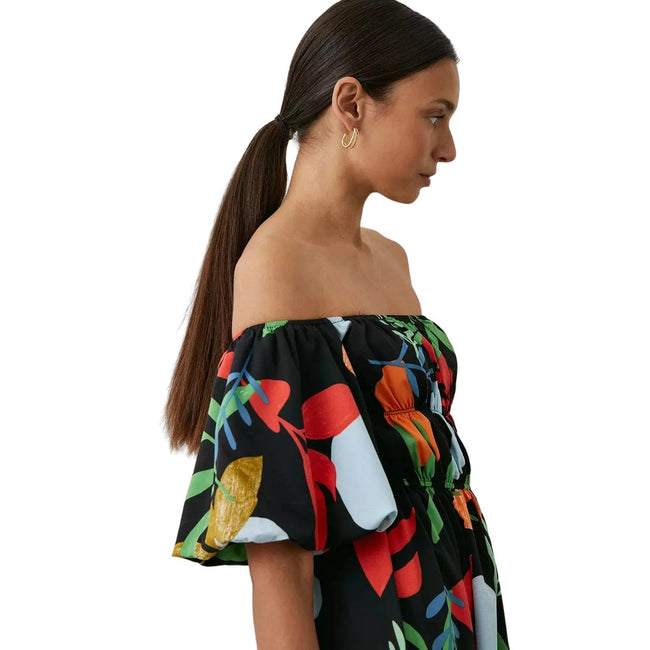 Multicoloured - Lifestyle - Principles Womens-Ladies Printed Bardot Petite Midi Dress