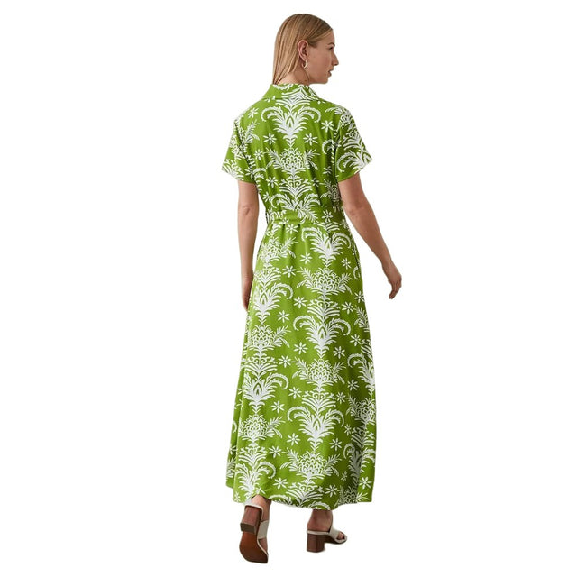 Green - Back - Principles Womens-Ladies Floral Belt Shirt Dress