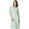 Mint - Front - Maine Womens-Ladies Spotted Puffed Midi Dress