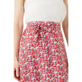 Red - Side - Maine Womens-Ladies Floral Tiered Midi Skirt