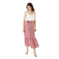 Red - Lifestyle - Maine Womens-Ladies Floral Tiered Midi Skirt