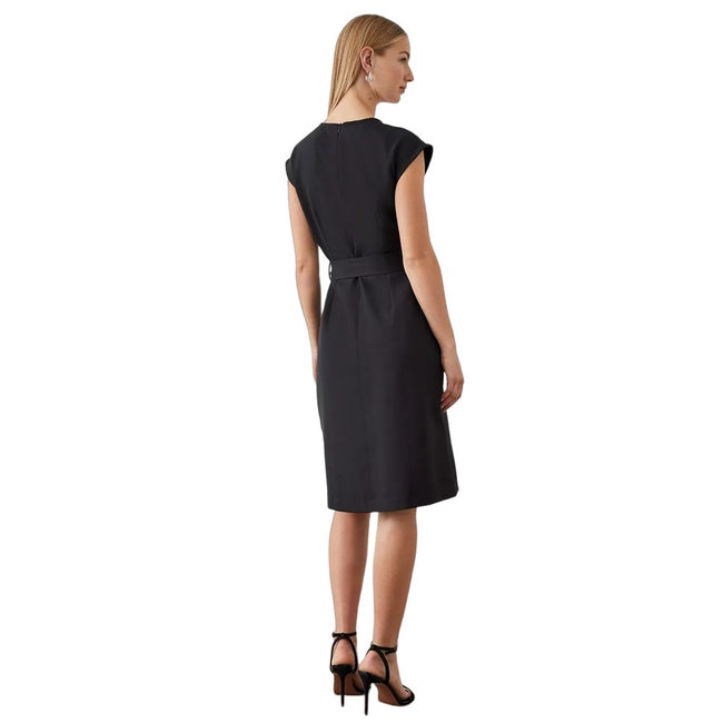 Black - Back - Principles Womens-Ladies Belted Pleated Dress