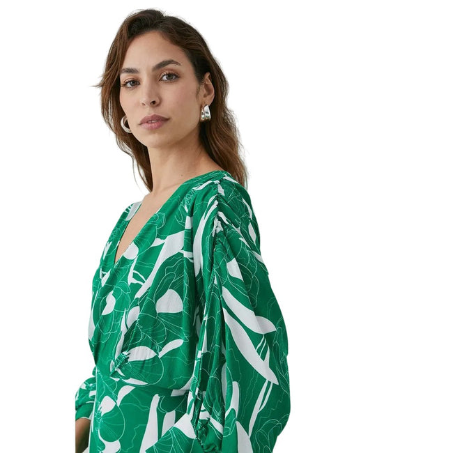 Green - Side - Principles Womens-Ladies Floral Batwing Sleeve Midi Dress