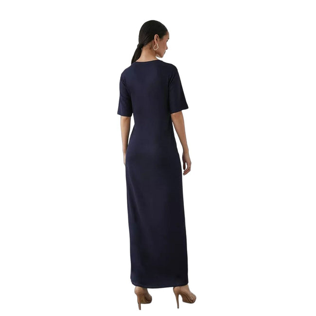 Navy - Back - Principles Womens-Ladies Jersey Ruched Maxi Dress