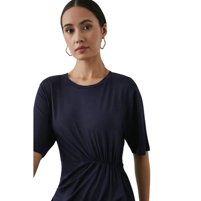 Navy - Side - Principles Womens-Ladies Jersey Ruched Maxi Dress
