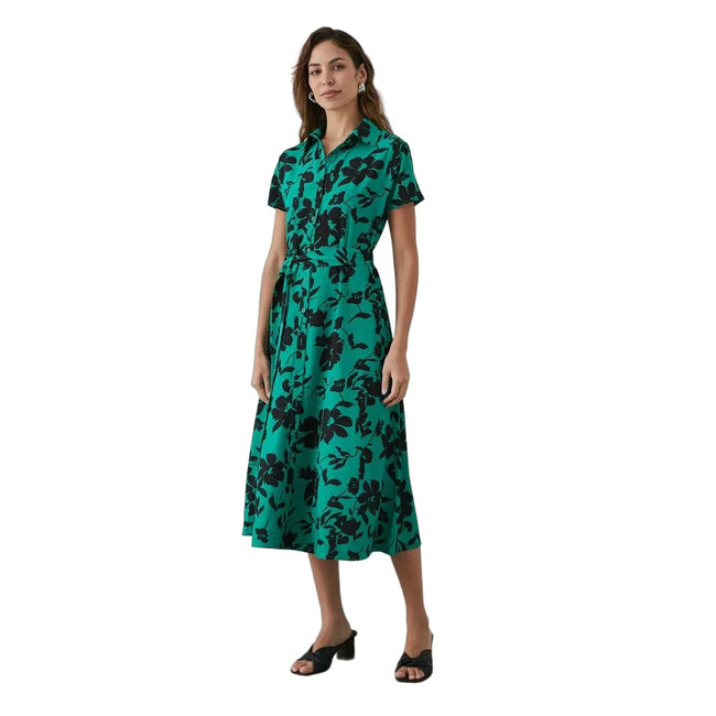 Green - Lifestyle - Principles Womens-Ladies Stencil Shirt Dress