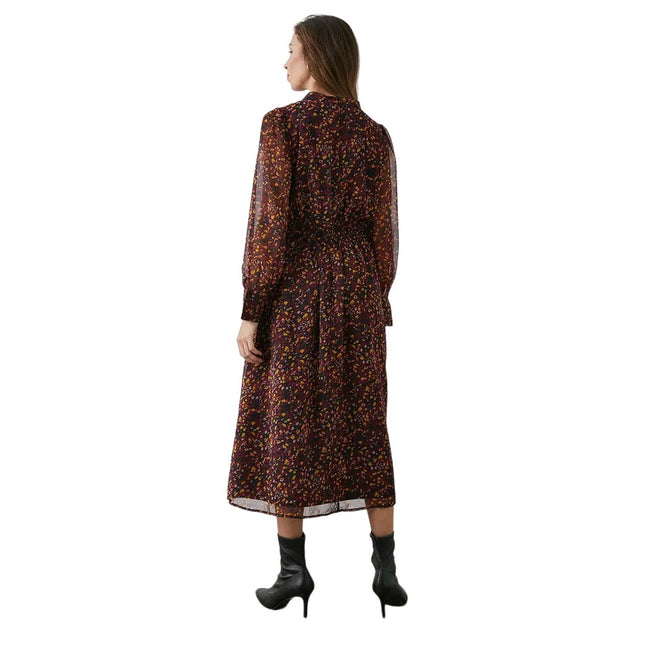 Purple - Back - Principles Womens-Ladies Abstract Keyhole Dress