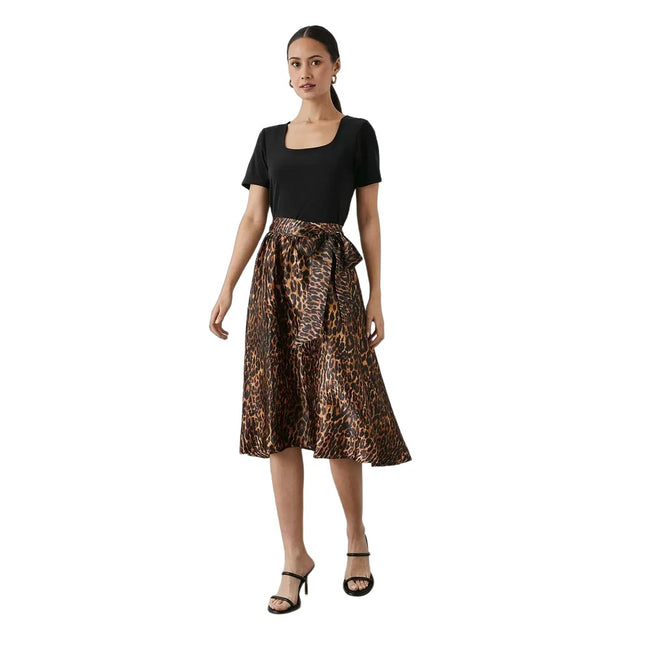 Brown - Lifestyle - Principles Womens-Ladies Leopard Print Midi Skirt