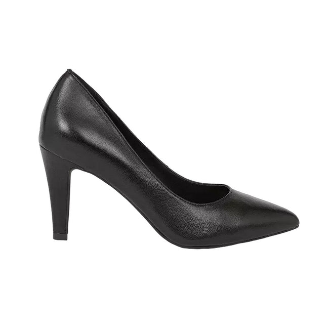 Black - Back - Principles Womens-Ladies Danielle Leather Pointed Court Shoes