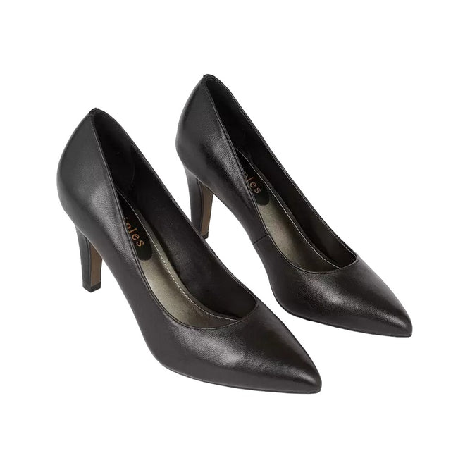 Black - Front - Principles Womens-Ladies Danielle Leather Pointed Court Shoes