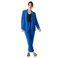 Cobalt Blue - Side - Maine Womens-Ladies Linen Blend Single-Breasted Blazer