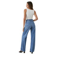Blue - Back - Principles Womens-Ladies Cotton Wide Leg Jeans