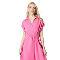 Pink - Side - Principles Womens-Ladies Front Tie Midi Dress