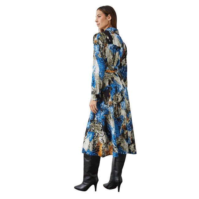 Multicoloured - Back - Principles Womens-Ladies Abstract Waist Tie Midi Dress