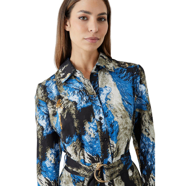 Multicoloured - Side - Principles Womens-Ladies Abstract Waist Tie Midi Dress