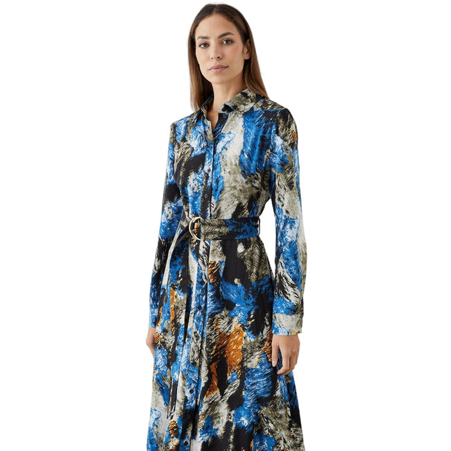 Multicoloured - Lifestyle - Principles Womens-Ladies Abstract Waist Tie Midi Dress