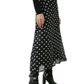 Black - Side - Principles Womens-Ladies Spotted Panelled Midi Skirt