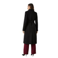 Black - Back - Principles Womens-Ladies Belted Wrap Longline Coat