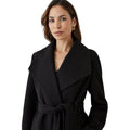 Black - Side - Principles Womens-Ladies Belted Wrap Longline Coat