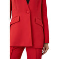 Red - Side - Principles Womens-Ladies Collarless Single-Breasted Blazer