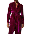 Pink - Front - Principles Womens-Ladies Belted Velvet Blazer