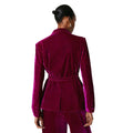 Pink - Back - Principles Womens-Ladies Belted Velvet Blazer