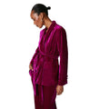 Pink - Side - Principles Womens-Ladies Belted Velvet Blazer