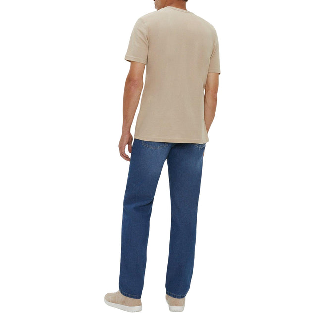 Blue - Back - Maine Mens Mid Wash Straight Leg Jeans