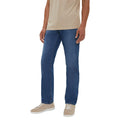 Blue - Front - Maine Mens Mid Wash Straight Leg Jeans