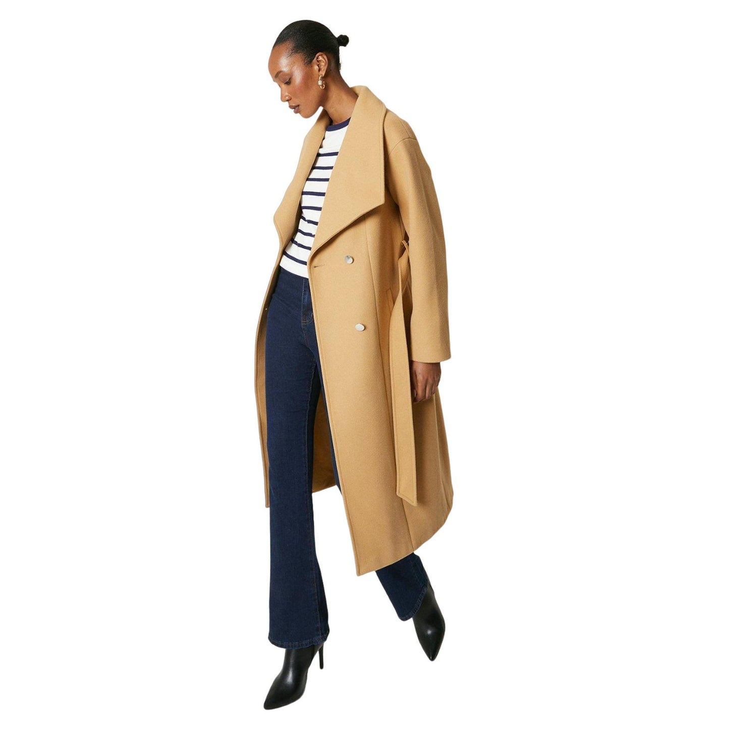 Camel - Lifestyle - Principles Womens-Ladies Belted Hardware Detail Coat